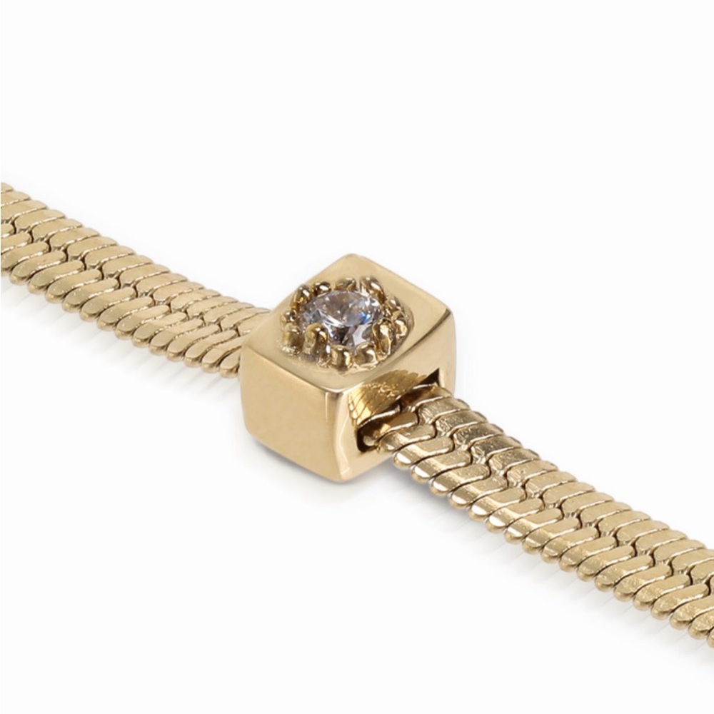 Hey Harper HARMONY Bracelet Gold Chain Cubic Zirconia CZ Minimalist Jewelry - Picture 2 of 13